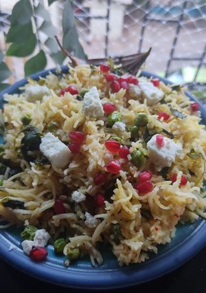 A picture of Methi Matar Paneer Pulao.