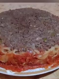 صورة لوصفة طاجن معكرونه باللحمه المفرومه