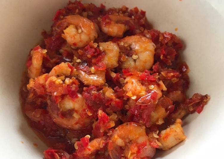 Udang balado “3 bahan”