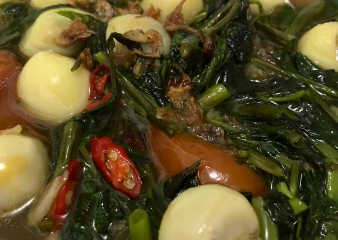 Tumis kangkung telur puyuh