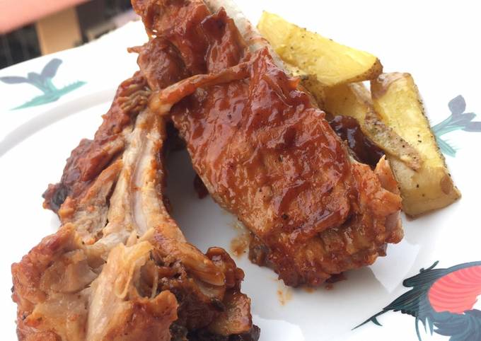 Easiest Way to Prepare Super Quick Homemade Baked Pork Rib With BBQ
Sauce