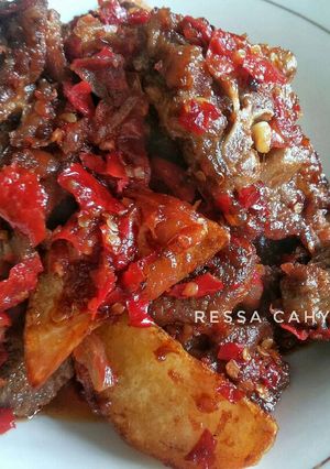 Foto resep Dendeng balado (daging kambing)