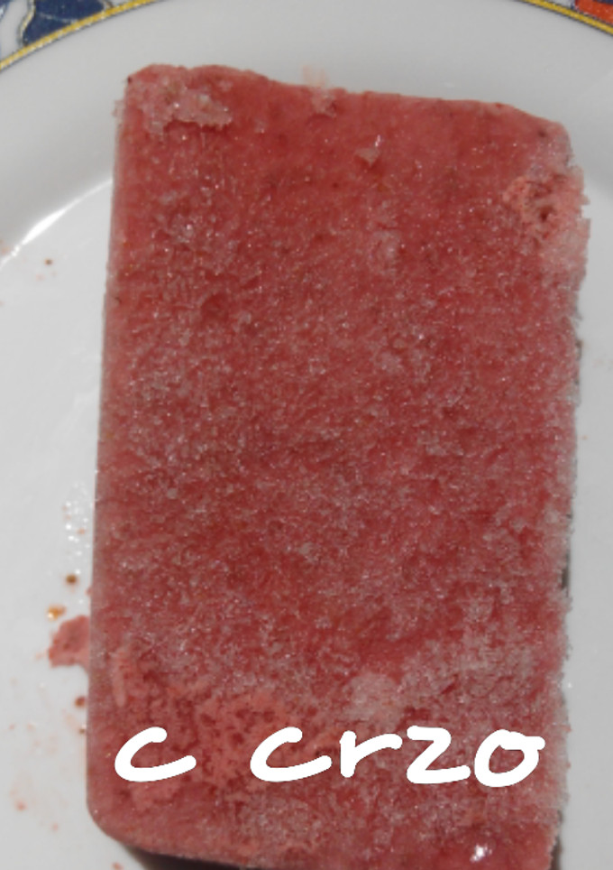 Una foto de Helado de fresas del huerto