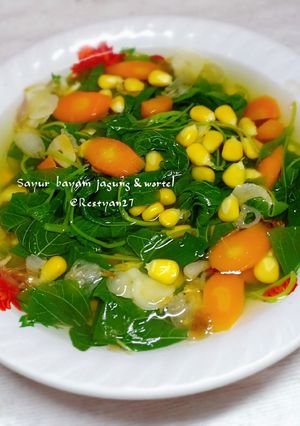 Foto resep Sayur bayam jagung & wortel