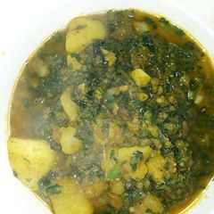 A picture of Sweet Potato porriage with vegetable.