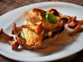 Bruschetta de filets de rougets et girolles