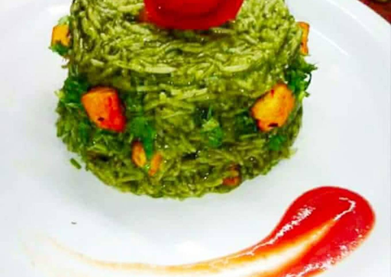 Green garlic pulav