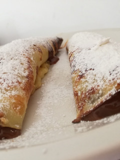 Una foto de Panqueques con dulce de leche