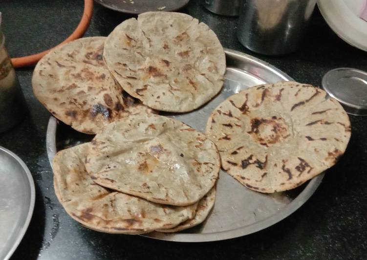 Steps to Prepare Favorite Bajri milet Rotla Gamthi style (make with two palm)