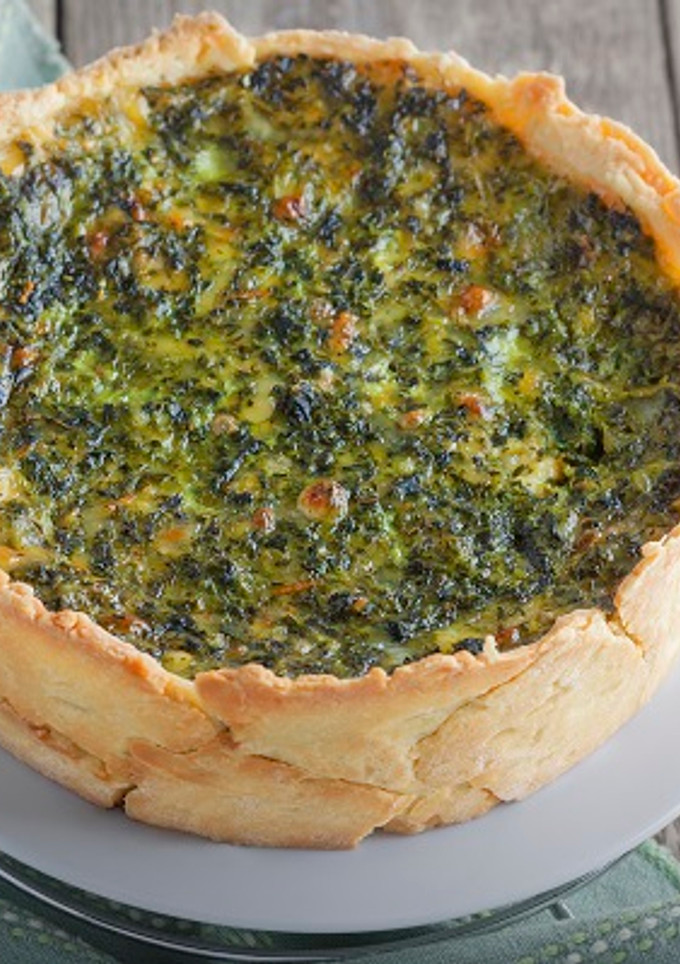 Una foto de Quiche de espinacas y bacon