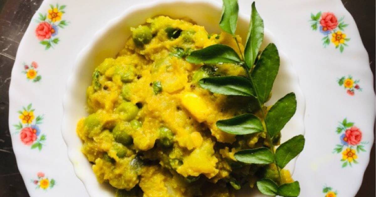 உருளை கிழங்குபட்டாணிதேங்காய் பால்கிரேவி(peas potato gravy recipe in