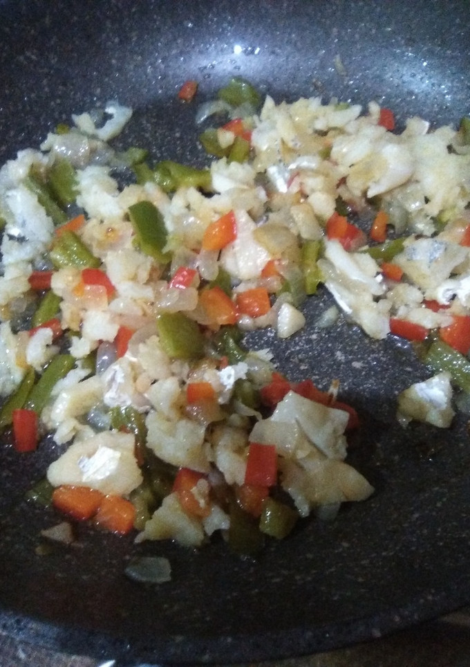 Una foto de Bacalao con verduras