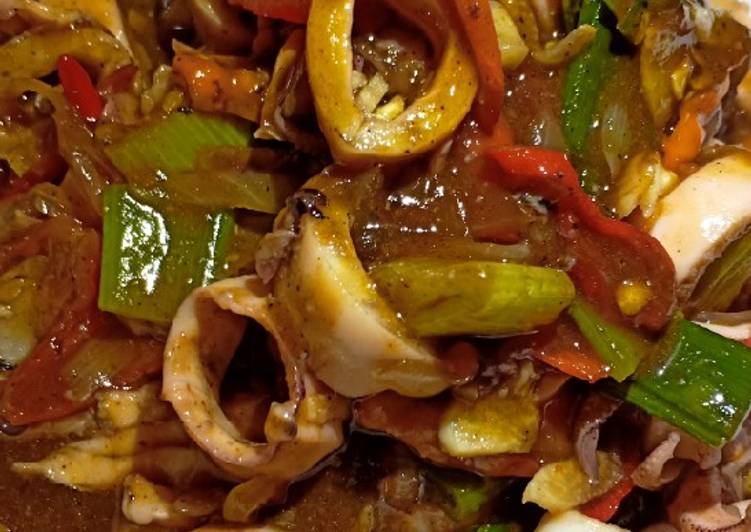 Resep Cumi saus tiram pedas jeletot Lezat