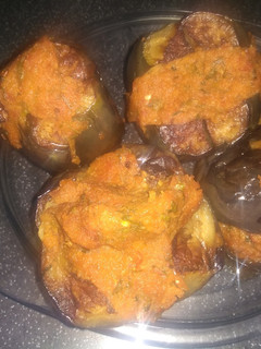 A picture of Bharwa baigan.