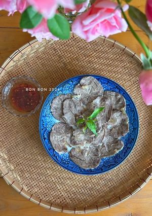 Hình của món Bắp Bò luộc Sả - Cách pha nước mắm me.