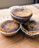 Eggless Vanilla Choco Marble Muffins
