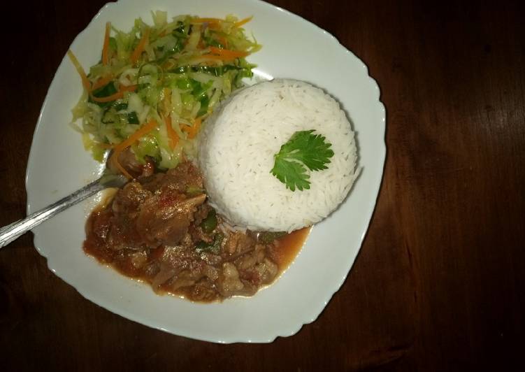 Rice, beef and cabbage