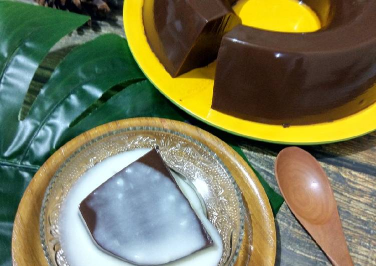 Puding Coklat dengan Vla