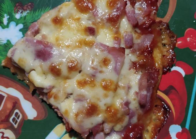 Recette Délicieuse Pizza jambon & lardons