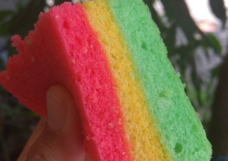 Rainbow cake kukus sederhana