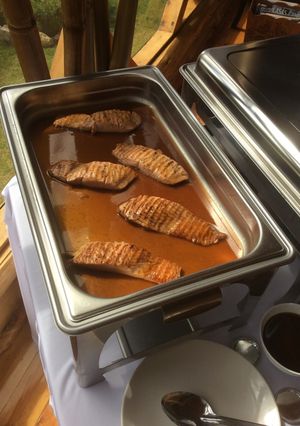 Una foto de Salmón glaseado