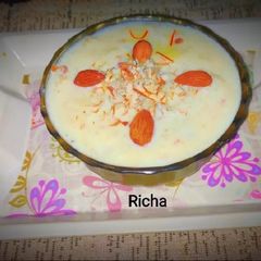 A picture of Gobindobhog rice phirni.
