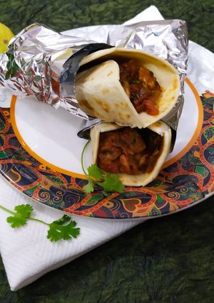 A picture of Mushroom Kathi Roll.