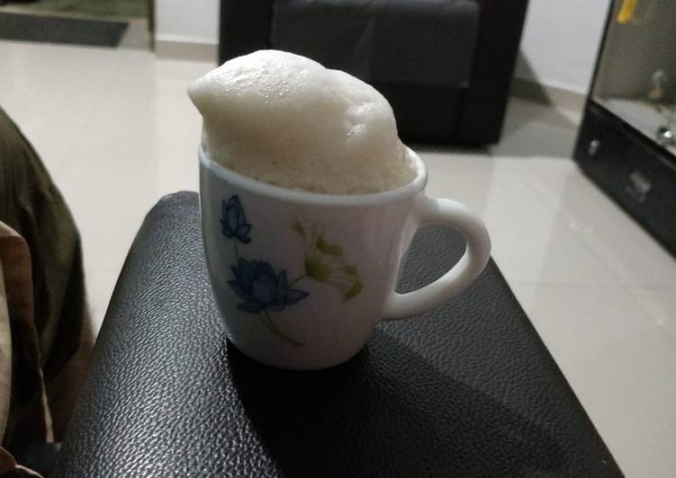 Foamy hot coffee