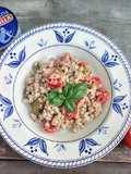 FARRO CON CREMA DI TONNO, OLIVE E POMODORINI