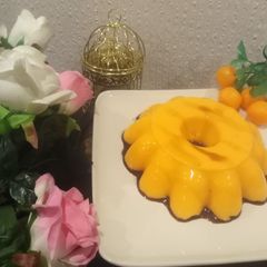 Orange coloured Egg Pudding A picture of Orange coloured Egg Pudding.