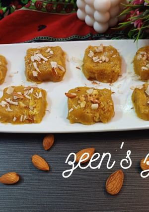 A picture of Besan Chakki or Burfi.