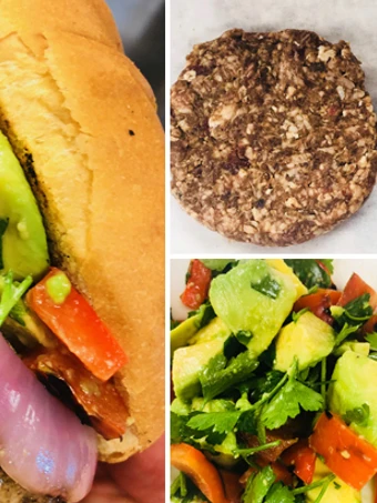 Easy Steps Make Recipes Wagyu Cajun Sausage Burger with Avocado &amp; Roasted Pepper Relish the Perfect Really Delicious.