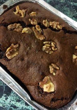Una foto de Brownie de chocolate y nueces