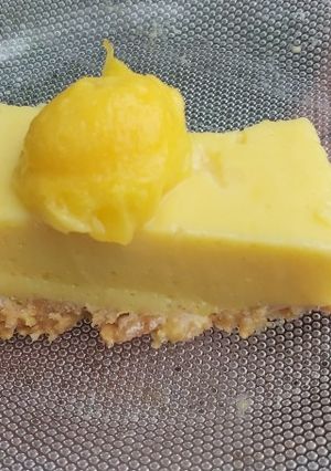 Una foto de Cheesecake de mango sin gluten