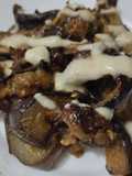 Berenjenas🍆con cebolla🌰 caramelizada🥙 y ajo🍯🌯