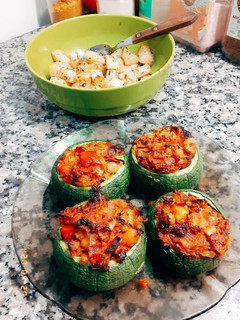 Una foto de Zapallitos rellenos veganos