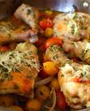 Easy One Pan Italian Dressing Roast Chicken + Fresh Tomato Sauce