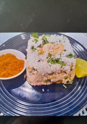 A picture of Vegetables and Sprouts Upma.