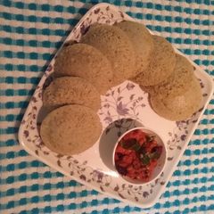A picture of Rice and green moong dal idli.