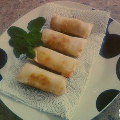 A picture of Chicken Noodle Spring Rolls.