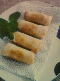 A picture of Chicken Noodle Spring Rolls.