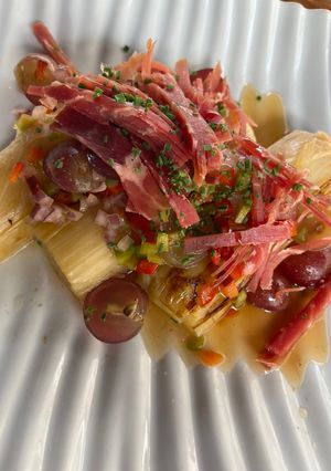Una foto de Puerros con jamón