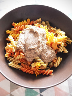 Una foto de Pasta con salsa de champiñón