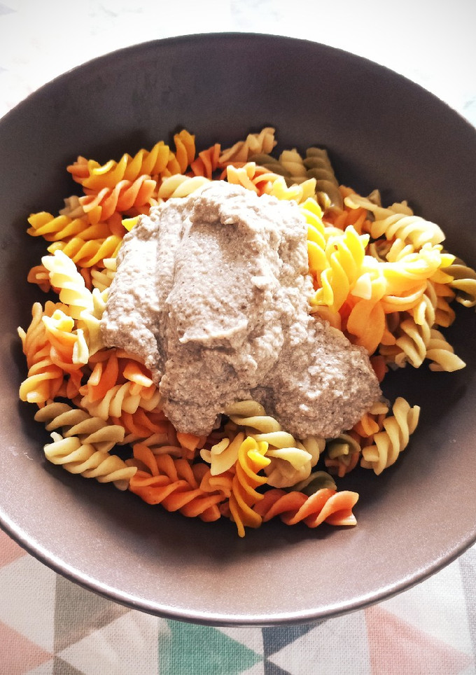 Una foto de Pasta con salsa de champiñón