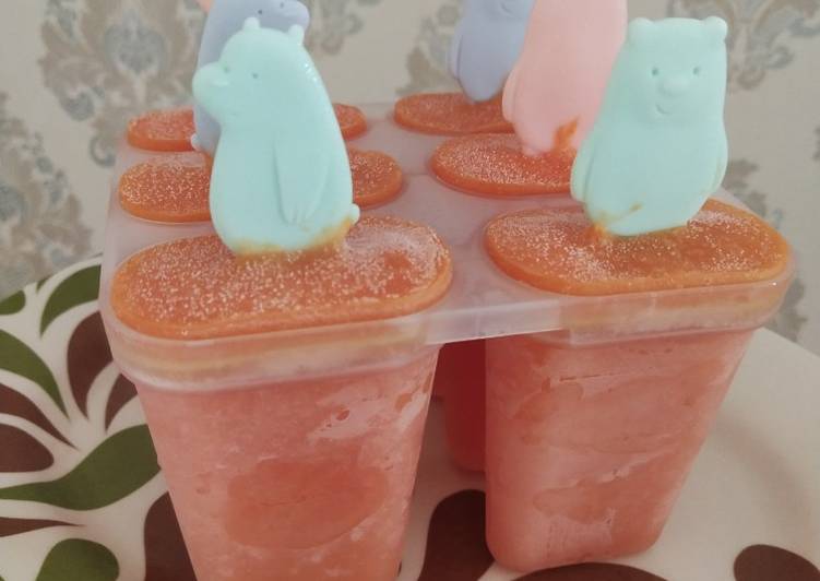Cara Gampang Bikin Es Loli Pepaya, Papaya Popsicle - Mpasi 1 Tahun (Hana 22 Bulan) Anti Gagal