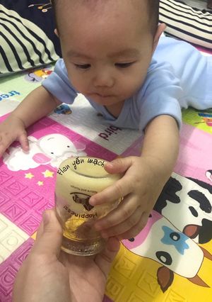 Hình của món Flan yến mạch.