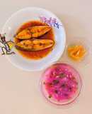 Cá chim kho + canh khoai mỡ