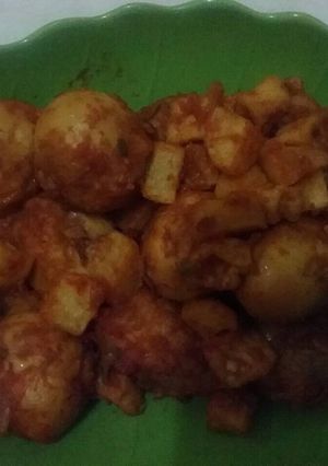 Foto resep Balado Telur, Kentang dan Tahu..
