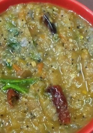 A picture of Kathirikai (Brinjal) Khichadi.