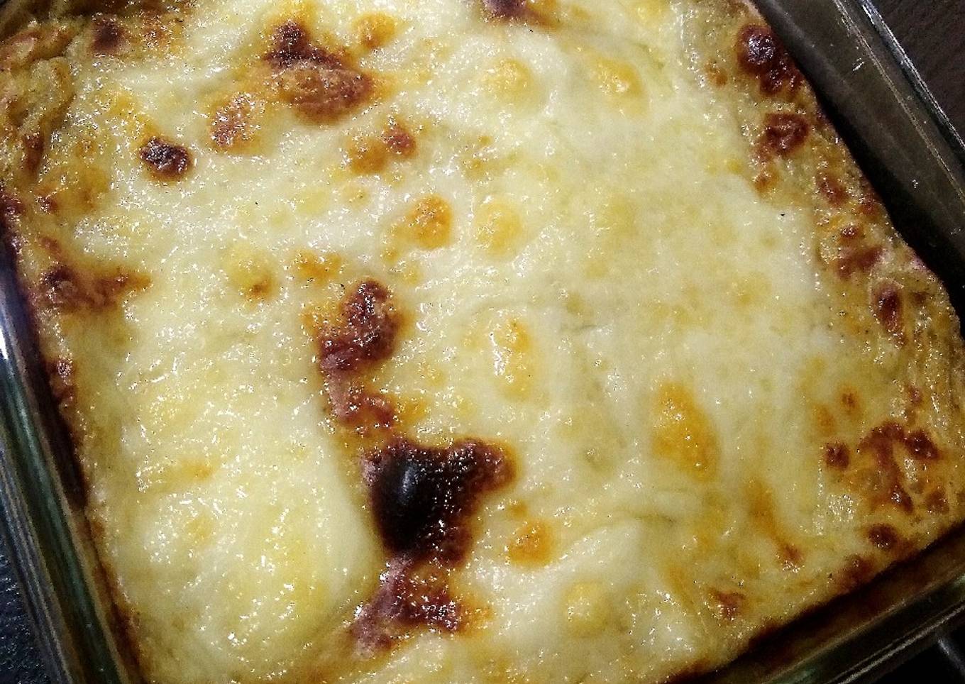 Pastel de banana y carne picada